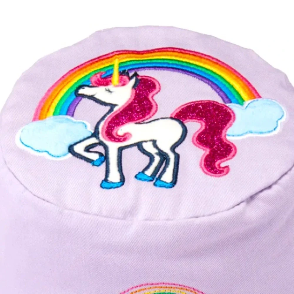 FlapJackKids Kids' Sunhat - Fairy / Unicorn Sparkle - Reversible - Size Medium